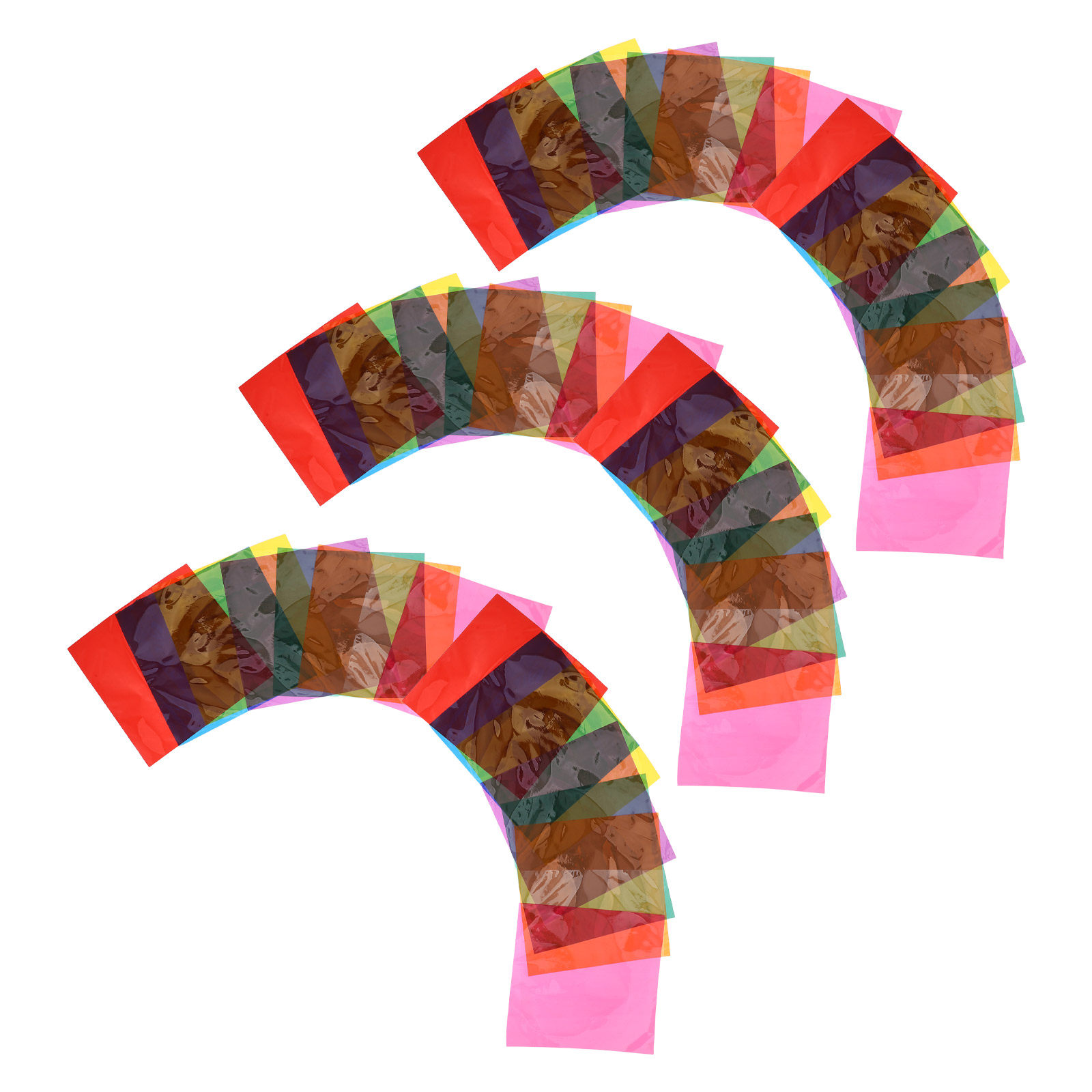 Craft Embellishment - 90Pcs Colored Cellophane Paper Sheets Light
