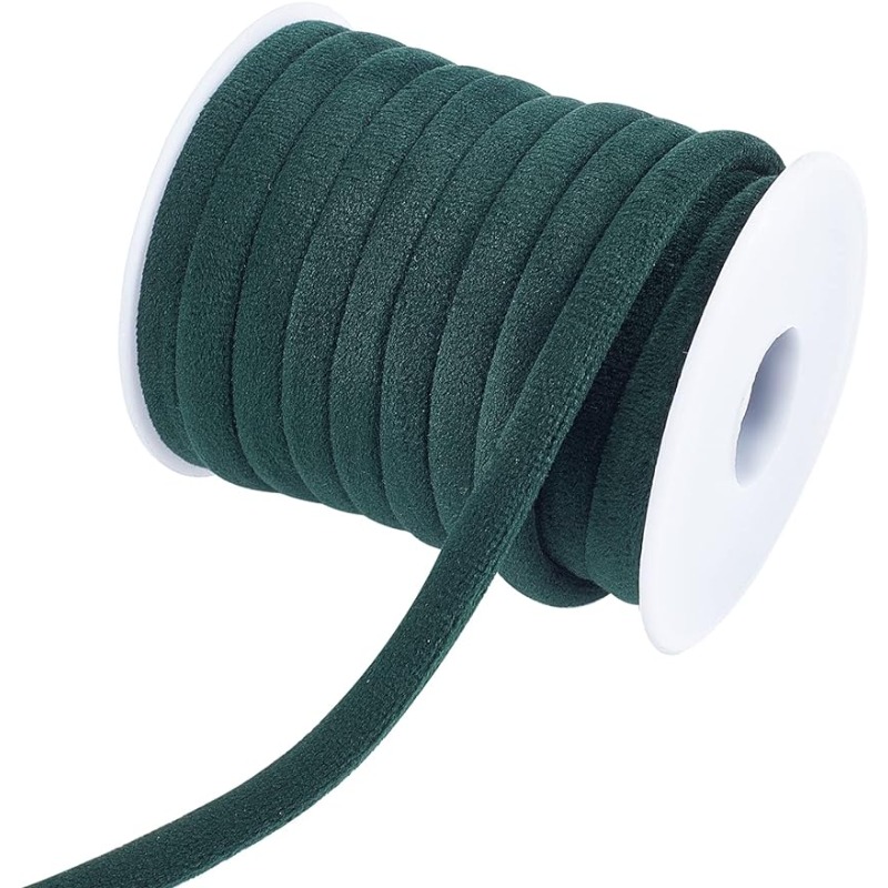 Velvet Ribbon Roll - 1 Roll 10m 8mm Dark Green