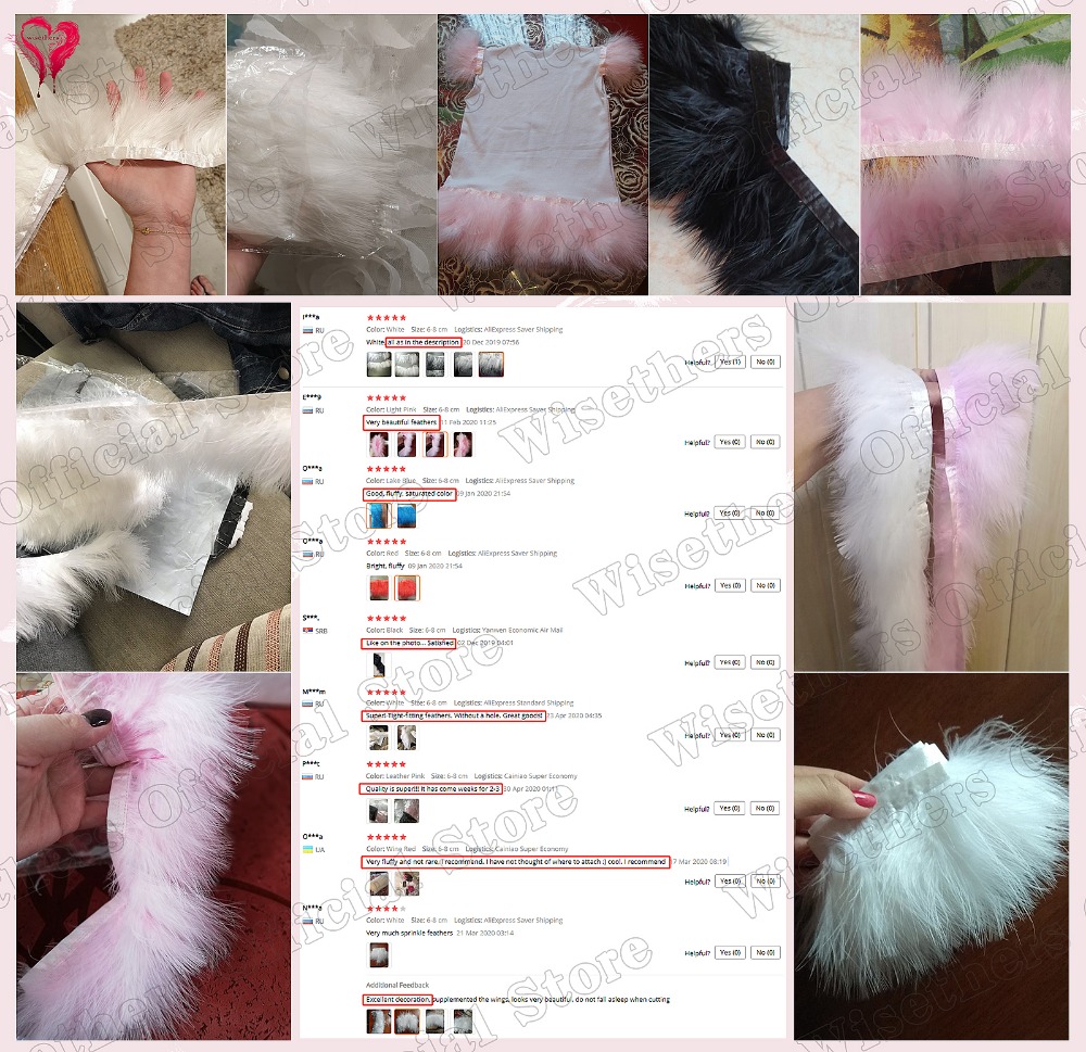 1 Meter Fancy Soft Fluffy Dyed - Feather Trim Marabou ulasan dan harga