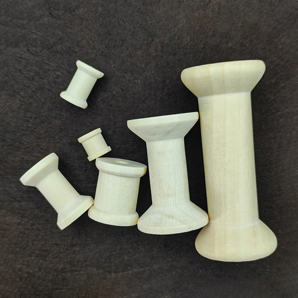 10/5Pcs Mini Wooden Bobbins Em - Organza Ribbon Spool ulasan dan harga