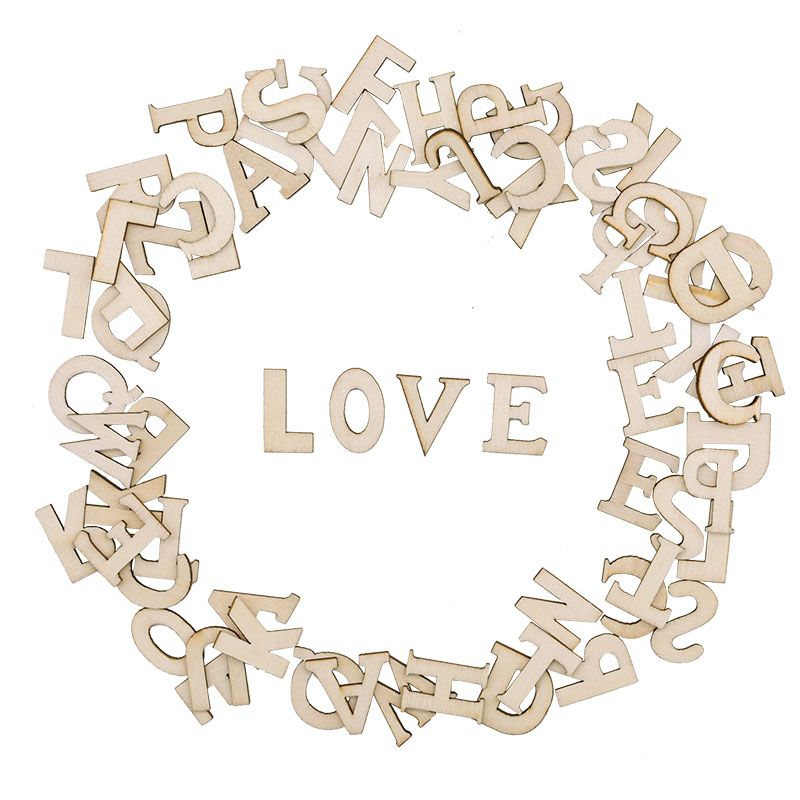 100pcs Letters Wooden Alphabet - Craft Embellishment ulasan dan harga