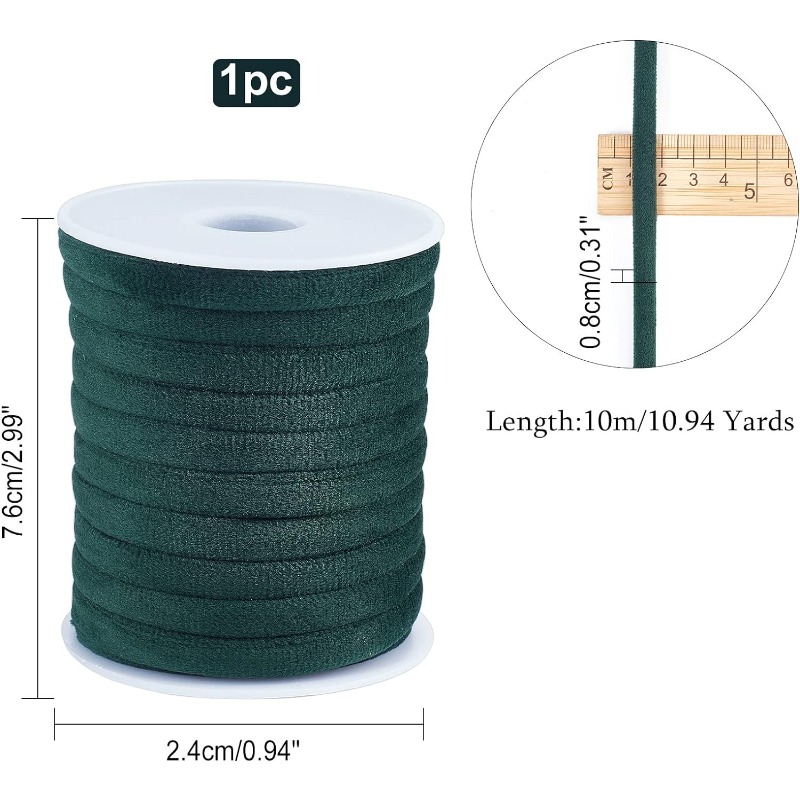 1 Roll 10m 8mm Dark Green Velv - Velvet Ribbon Roll ulasan dan harga
