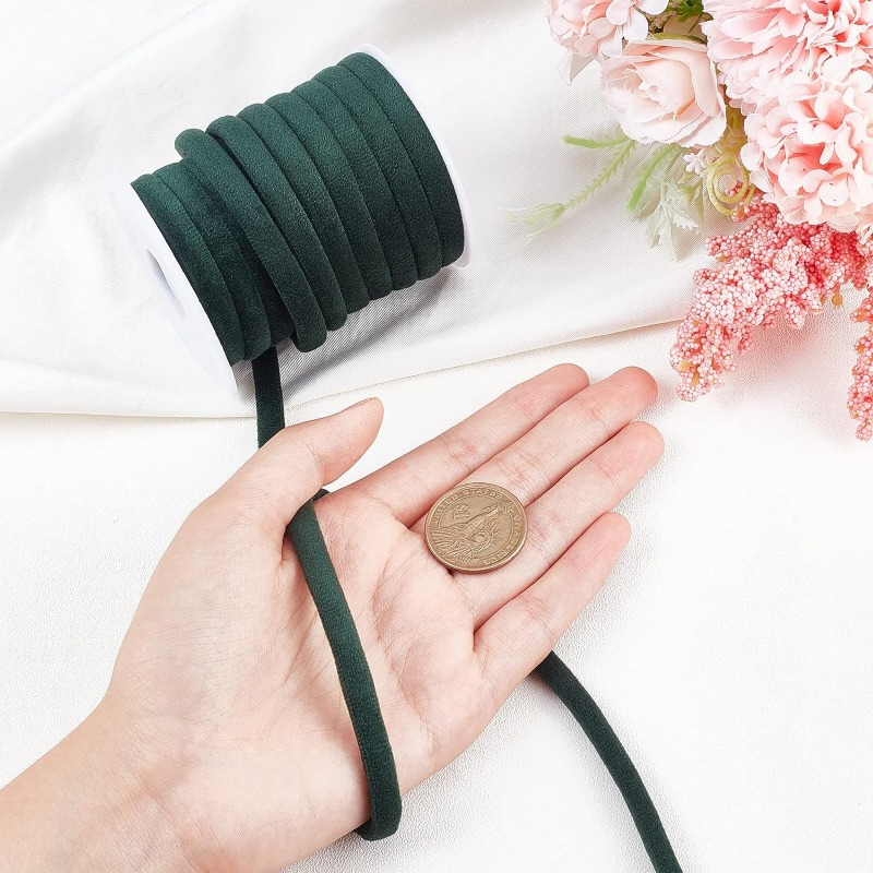 1 Roll 10m 8mm Dark Green Velv - Velvet Ribbon Roll ulasan dan harga