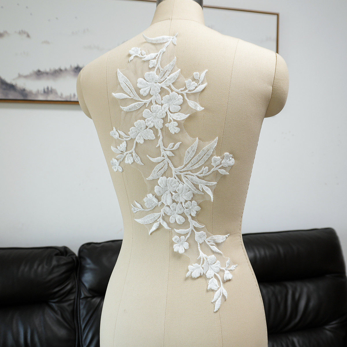White Floral Leaf Sequins Appl - Craft Embellishment ulasan dan harga
